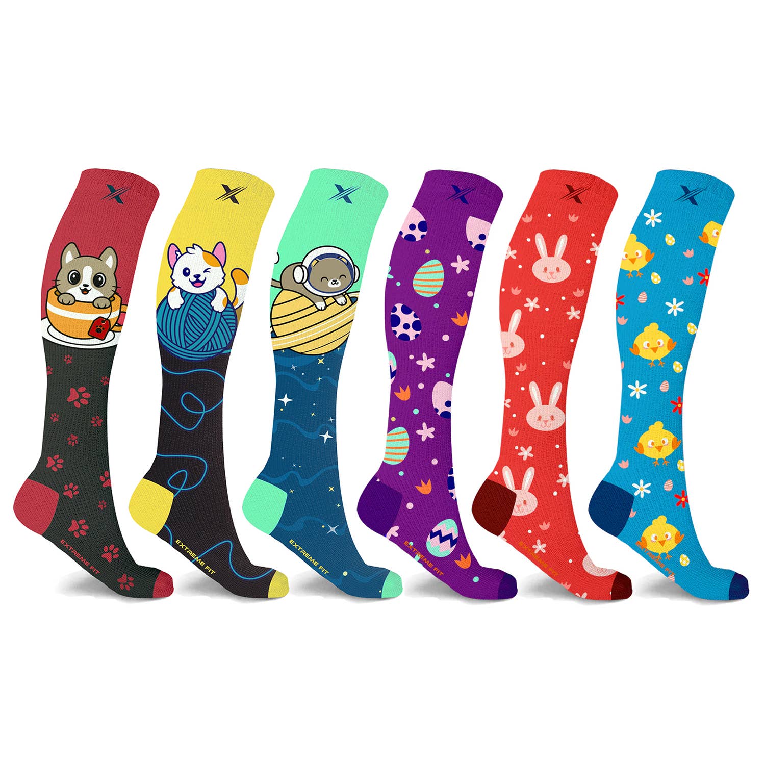 Extreme Fit Wholesale – wholesale Socks – Unisex – NOVELTY COLLECTION COMPRESSION SOCKS - 6 ASST STYLES15