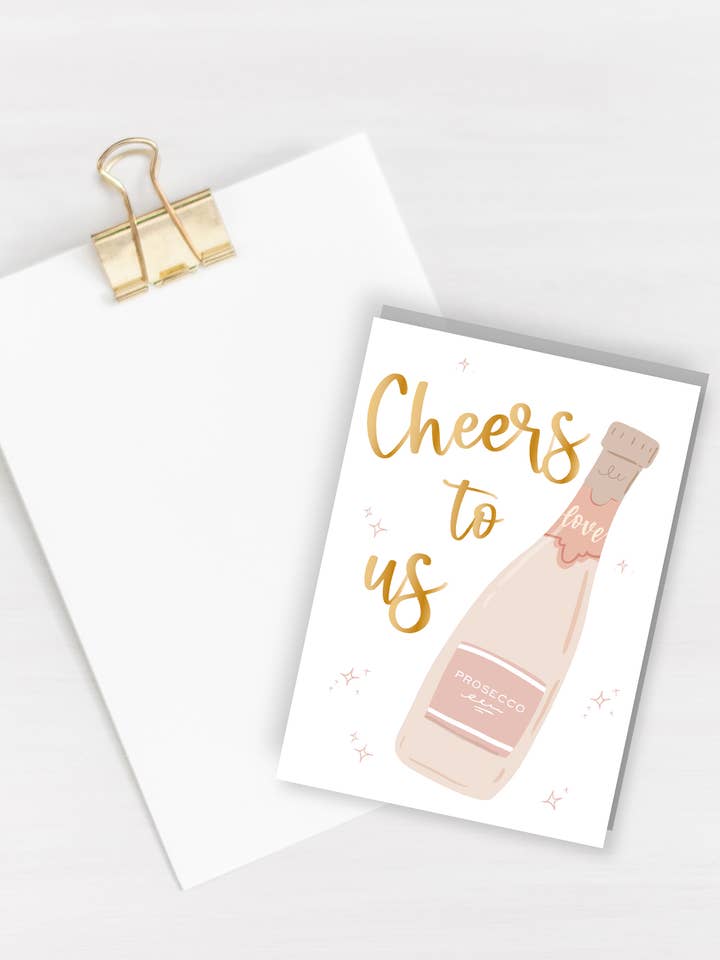 Skål till oss Jubileumskort Guld Folierad för wholesale av Três Paper Co