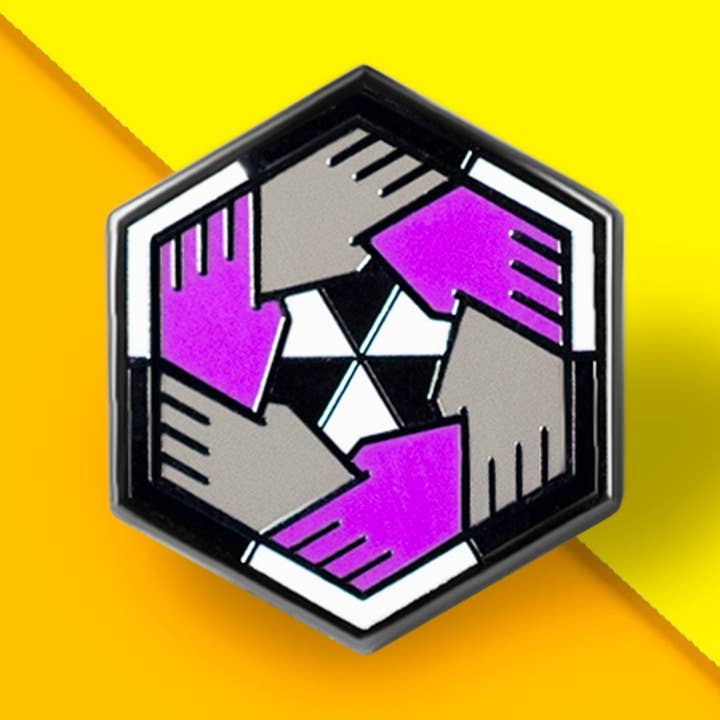 Drapeau asexué - Épinglette Cube communautaire pour la vente par Proud Zebra