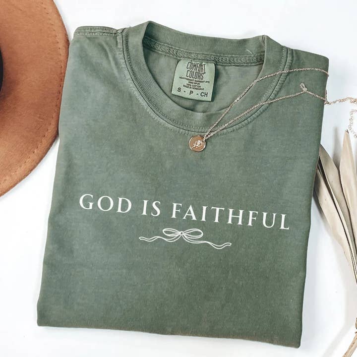 Deus é Fiel T-shirt Gráfica de Cor Confortável por atacado de PJE PRINTING & CO
