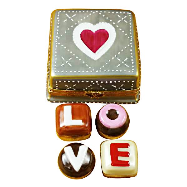 Square Box With "Love" Truffles for wholesale by Rochard