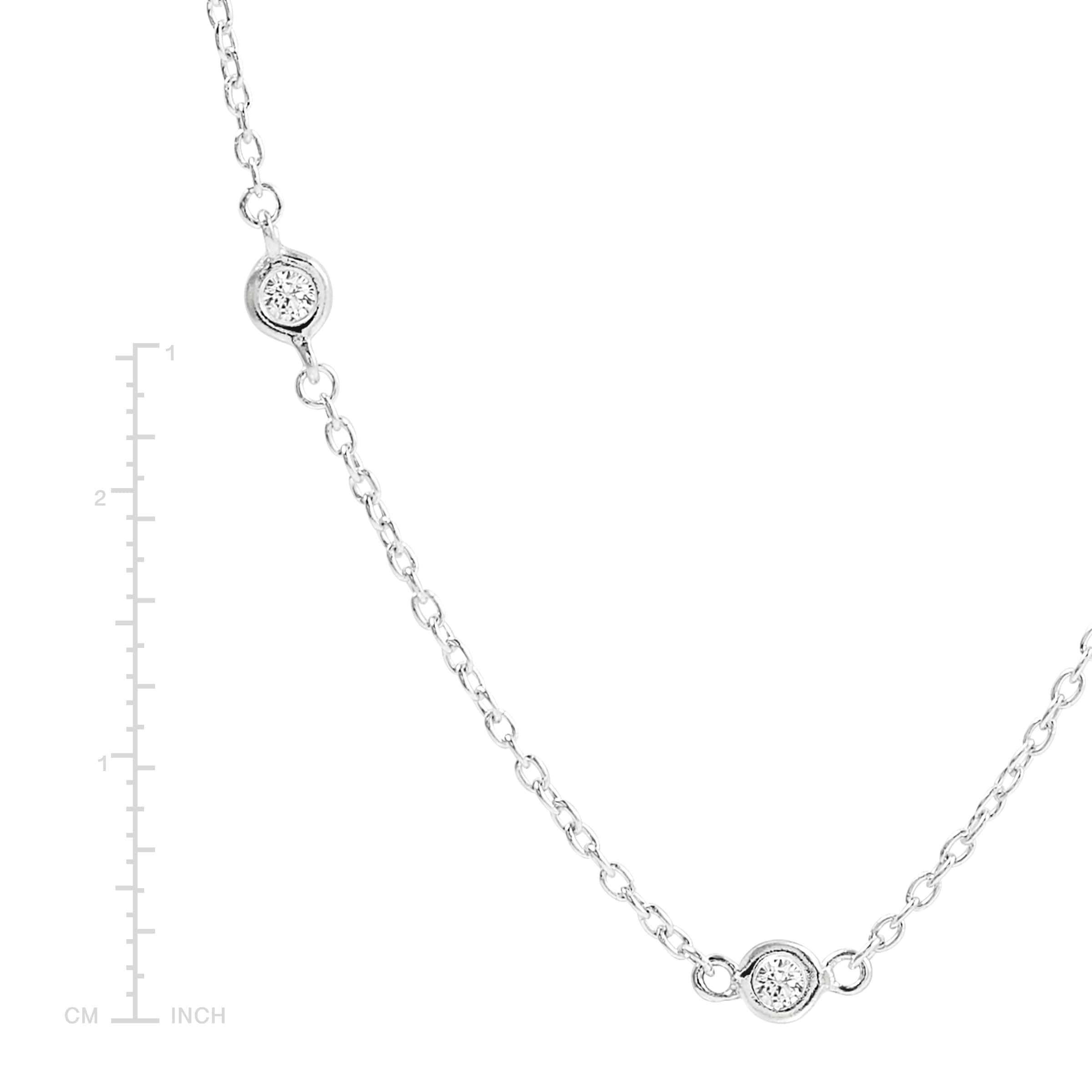 White Silpada Allium Necklace with Cubic Zirconia in Silver for wholesale on Faire11