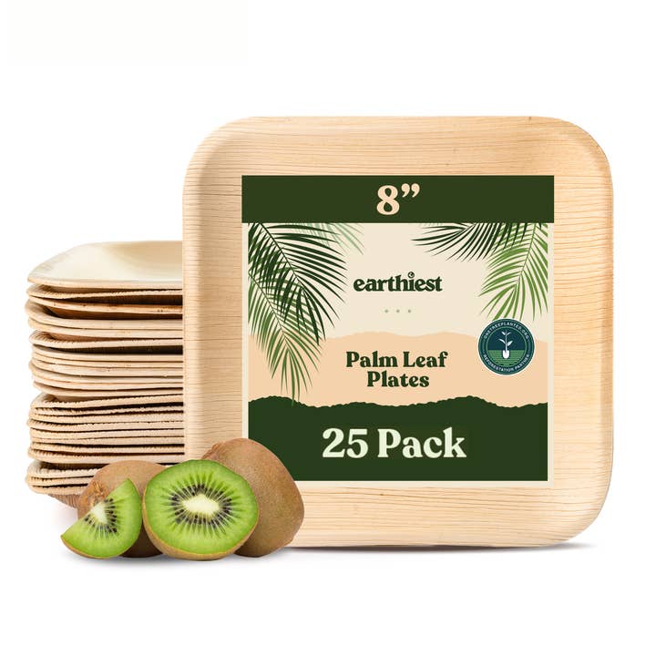 Earthiest – wholesale Disposable plate – Palm Leaf Plates 8 Inch. Square Bamboo Disposable Plates
