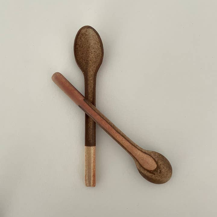 fort & field - Wholesale Kitchen Spoon - Neutral colorblock handmade Japanese pottery coffee spoon1