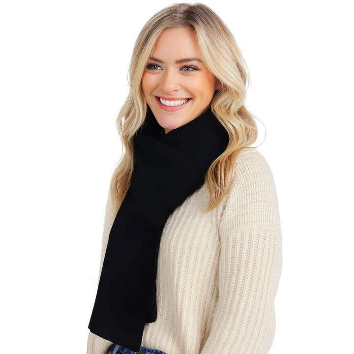 ASSORTED Solid Wide Rib Knitted Wrap Scarf - 57 Inch for wholesale on Faire2