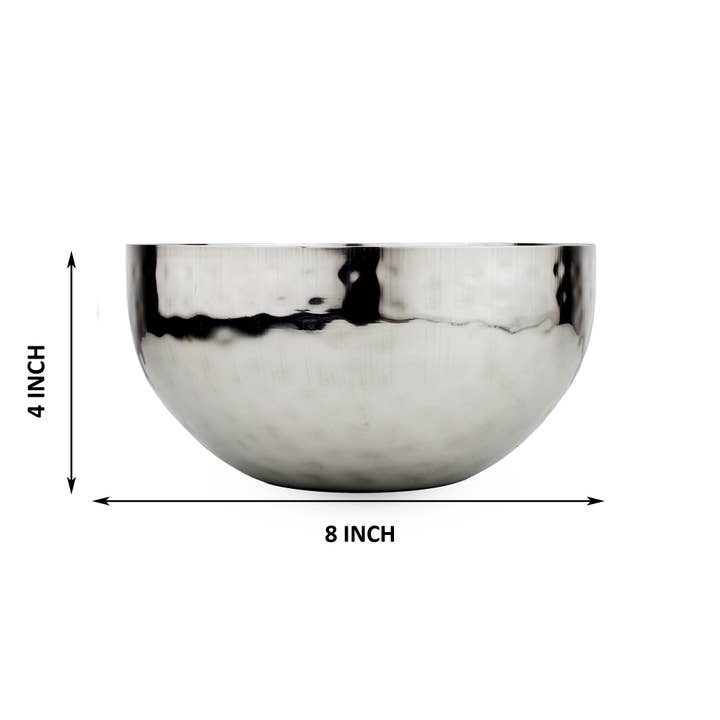 INOX artisans - Wholesale Bowl - INOX Full Polished Stainless Steel 8" Fruit Bowl3