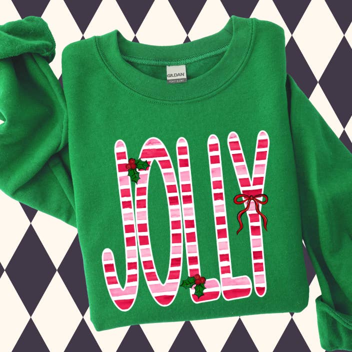 Jolly Candy Cane Sweatshirt 🎄🍬 for wholesale by 4Twenty4 Printed Apparel