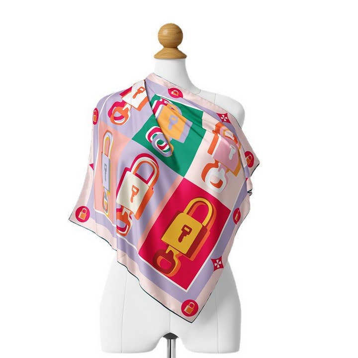 ACCITY - Wholesale Scarf - Women's - NEW COLOR BLOCK PRINTED SQUARE SCARF_CWASC0664