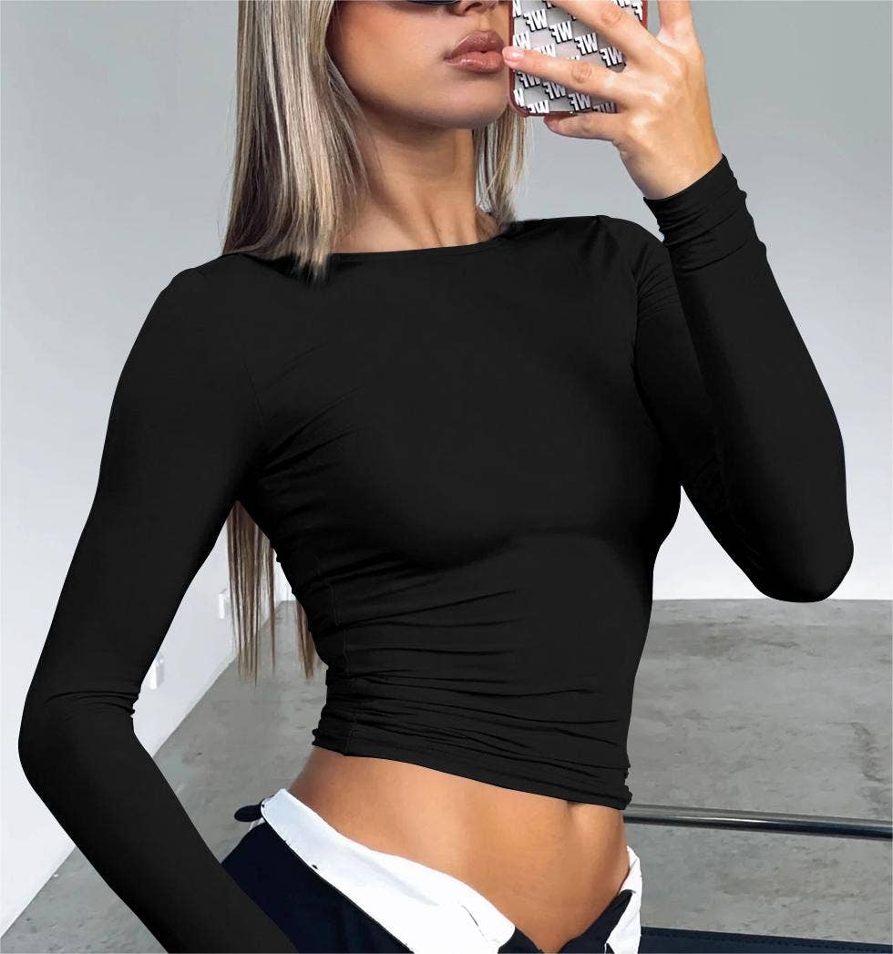 Rosa Clothing - Vente T-shirt – femme - t-shirt basique à manches longues et coupe ajustée pour femmes26