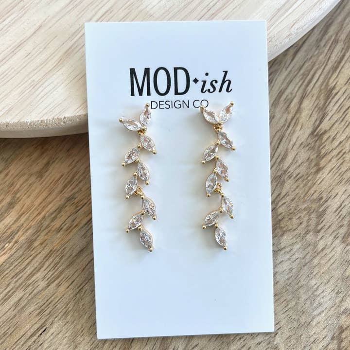 CZ Ivy Örhängen för wholesale av MODish Design Co