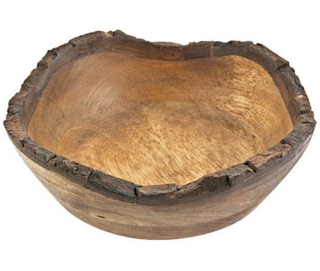 GREENROOTS USA LLC - Wholesale Decorative Plate/Dish/Bowl - Wooden Tray/Bowl With Natural Bark - 8"D, 3"H
