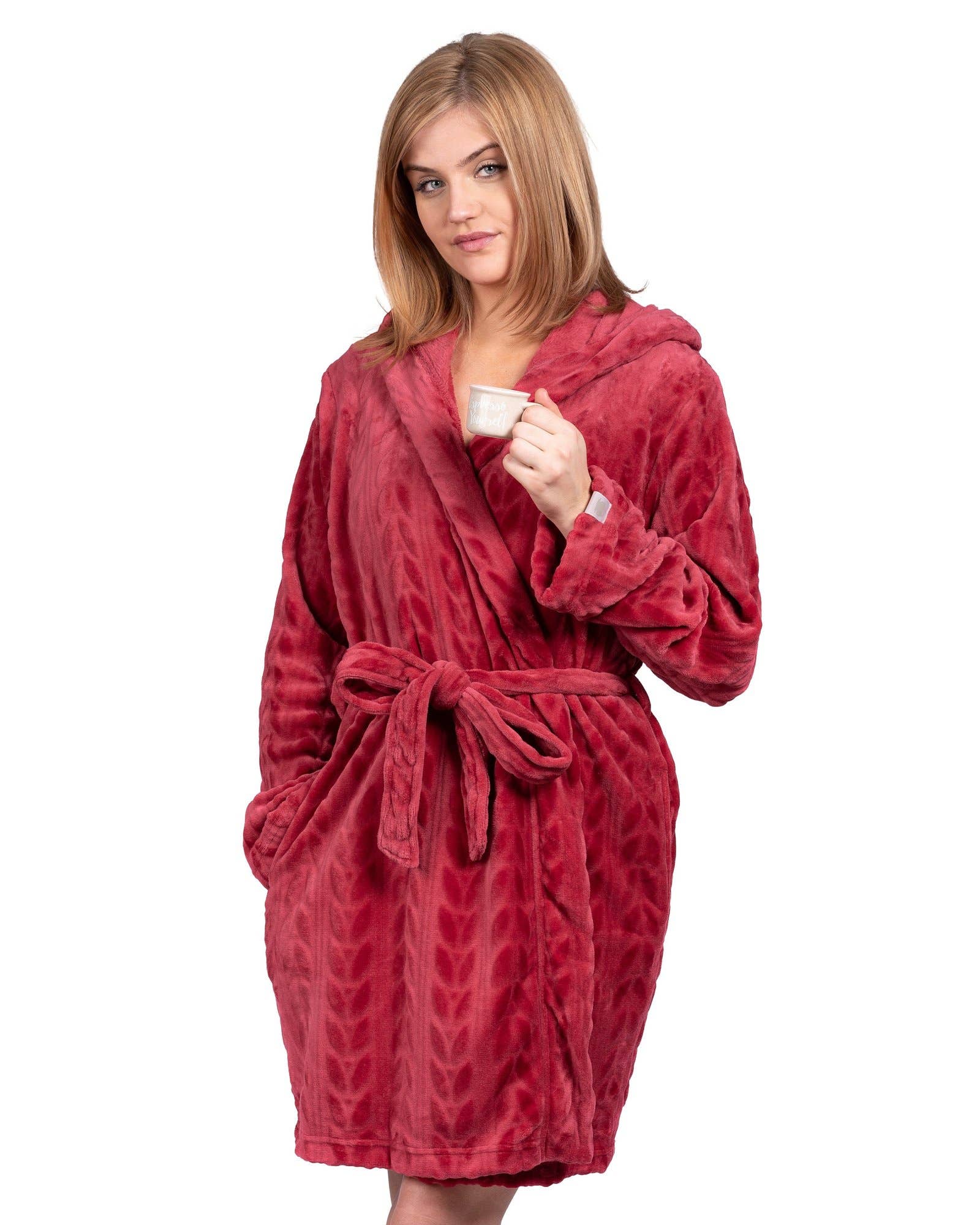 LATTELOVE – wholesale Robe – Women's – Coffee Shoppe Cozy Textured Plush Robe8