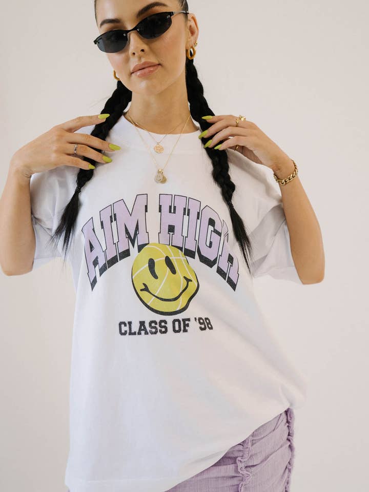 Aim High Oversize Tee for wholesale by Girl Knows All