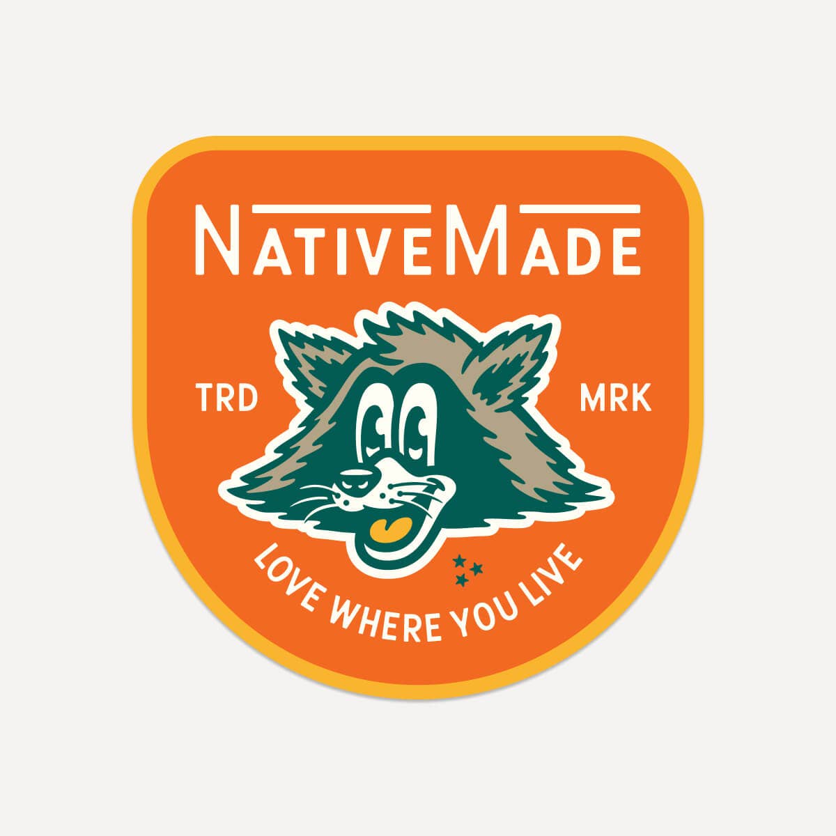 NativeMade - Wholesale Sticker - NativeMade Raccoon Badge Sticker1