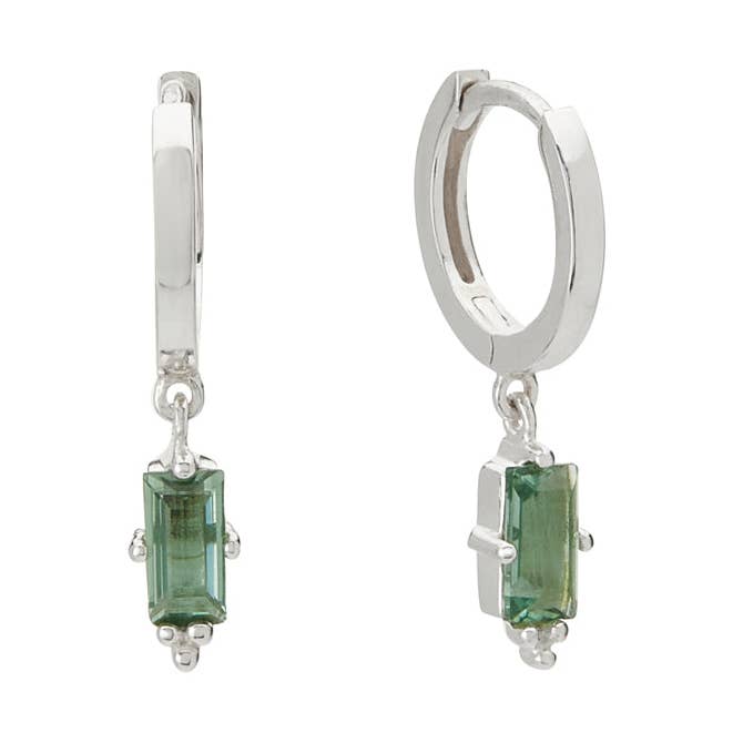 Huggies com Baguete de Quartzo Verde Suspendurado por atacado de Murkani Jewellery