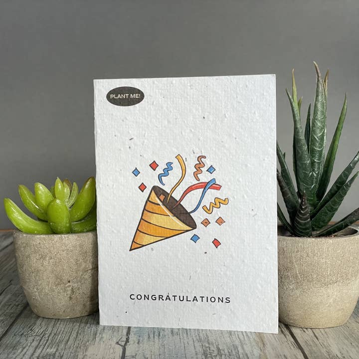 Congratulations Confetti Plantable Greeting Card for wholesale by Plantable Greetings