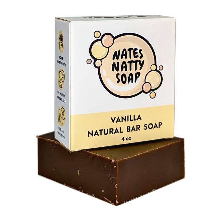 Vanilla Natural Bar Soap, 4oz. for wholesale by Nate's Natty