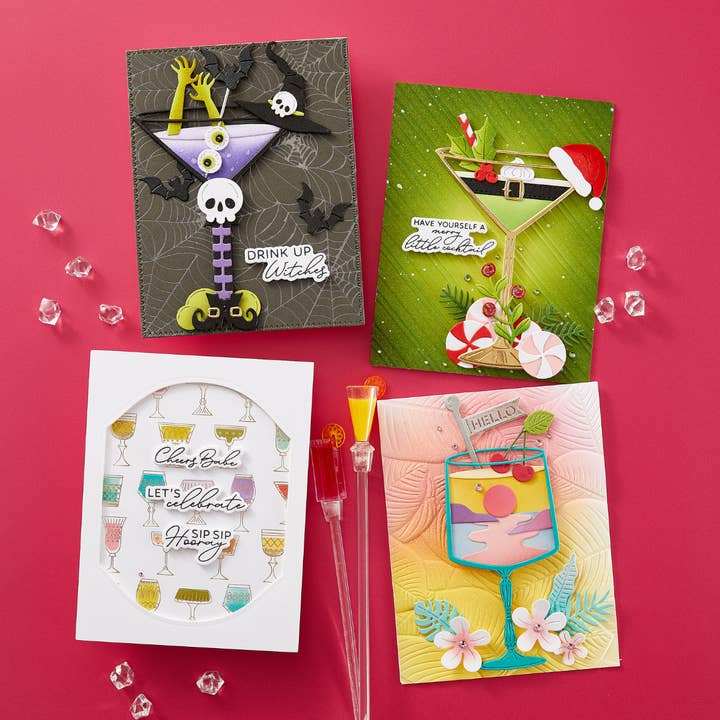 Hero Arts + Spellbinders Wholesale - Wholesale Craft Supplies - Cheers Sentiments Press Plate & Die Set from the Happy Hour Collection3