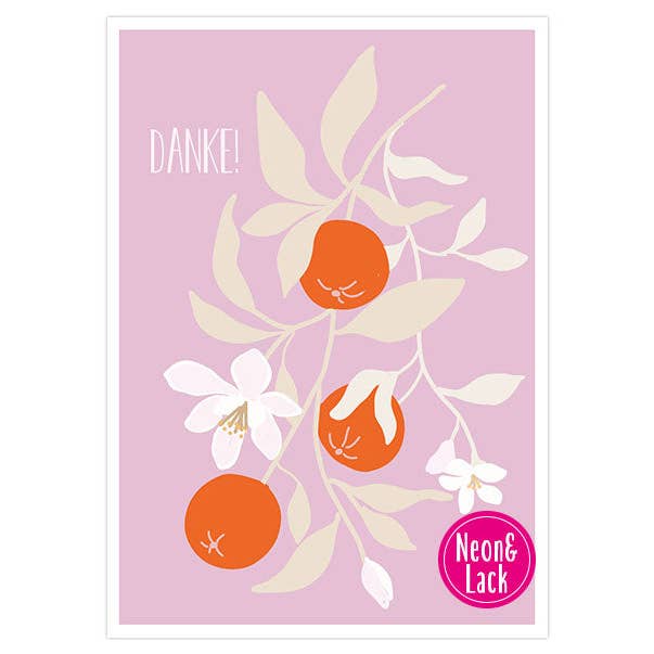 Hey!Cards GmbH & Co. KG - Wholesale Postcard - Thank You Oranges | Neon Postcard