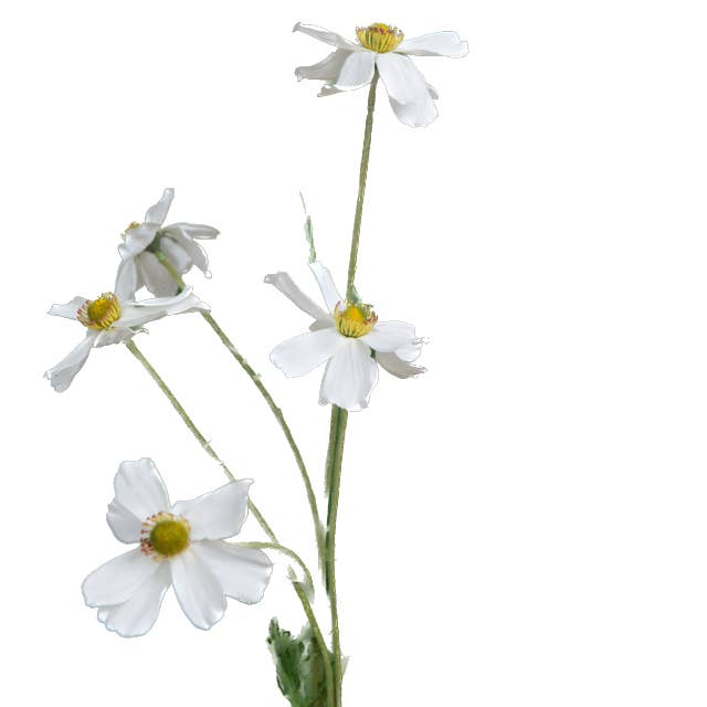 Mezu Silk Flowers – wholesale Artificial flowers – Artificial White Cosmos Daisy Silk Spray Stem