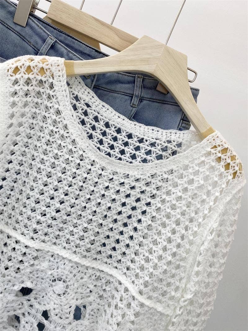 Hope & Sunshine – Großhandel Strickoberteil – Damen – Besticktes Spitzen-Crop-Top6