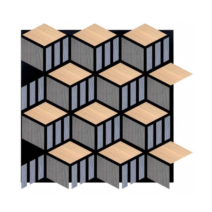 Panel Acústico HexaCube de Pared PET + MDF Paquete de 4 para venta al por mayor de ENER-J