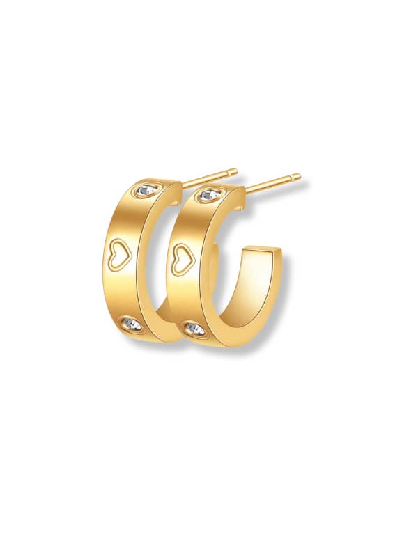 D Heart Hoop ER for wholesale by LB Mint by Le Glitz Collection