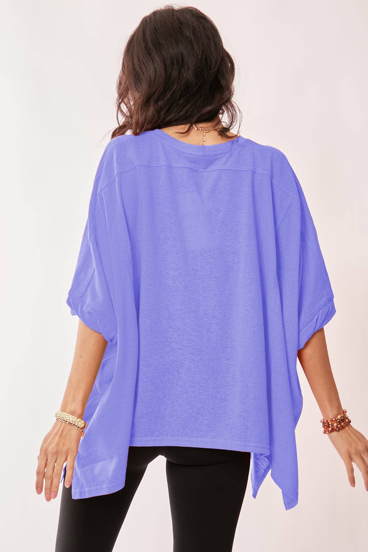 Davi & Dani - Wholesale Lounge Top - Women's - SOLID DROP SHOULDERS BATWING SLEEVE SIDE SLIT TOP5