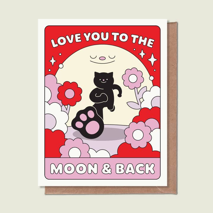 Love You To The Moon & Back Greeting Card for wholesale by Épée Lapin Studio