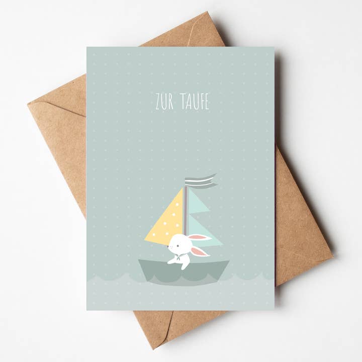Doopkaart met konijntje voor wholesale door mimie & joe