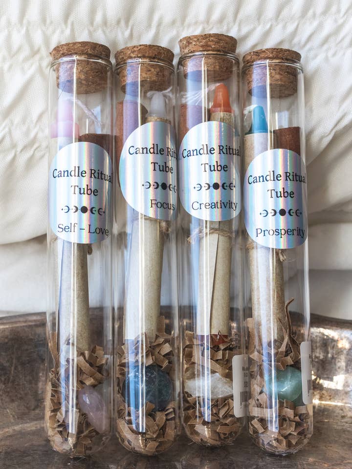 Candle Ritual Tube for wholesale by Mz. Jones’ Curio, Inc.