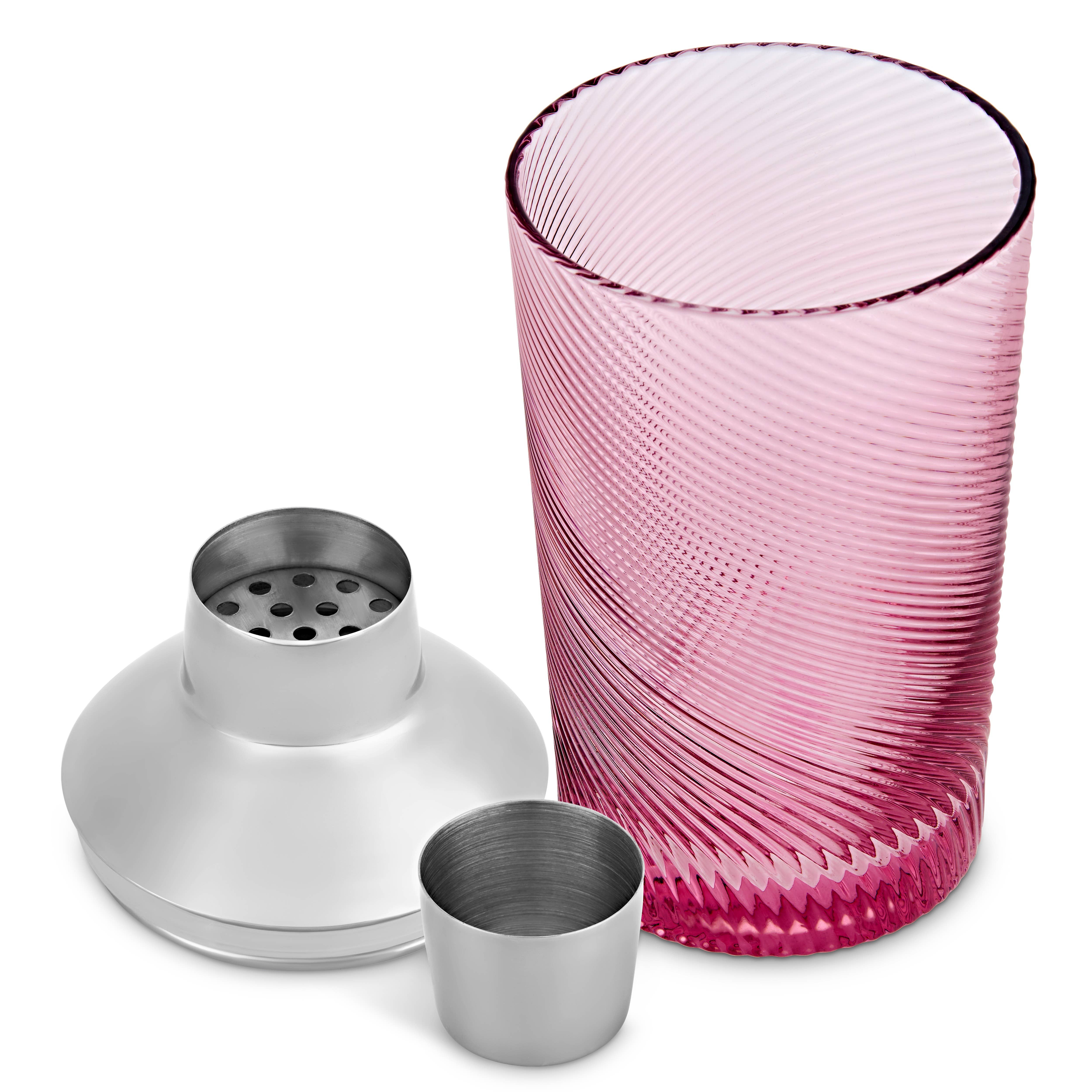 UBERSTAR – wholesale Cocktail shaker – Twist Glass Cocktail Shaker - Pink6