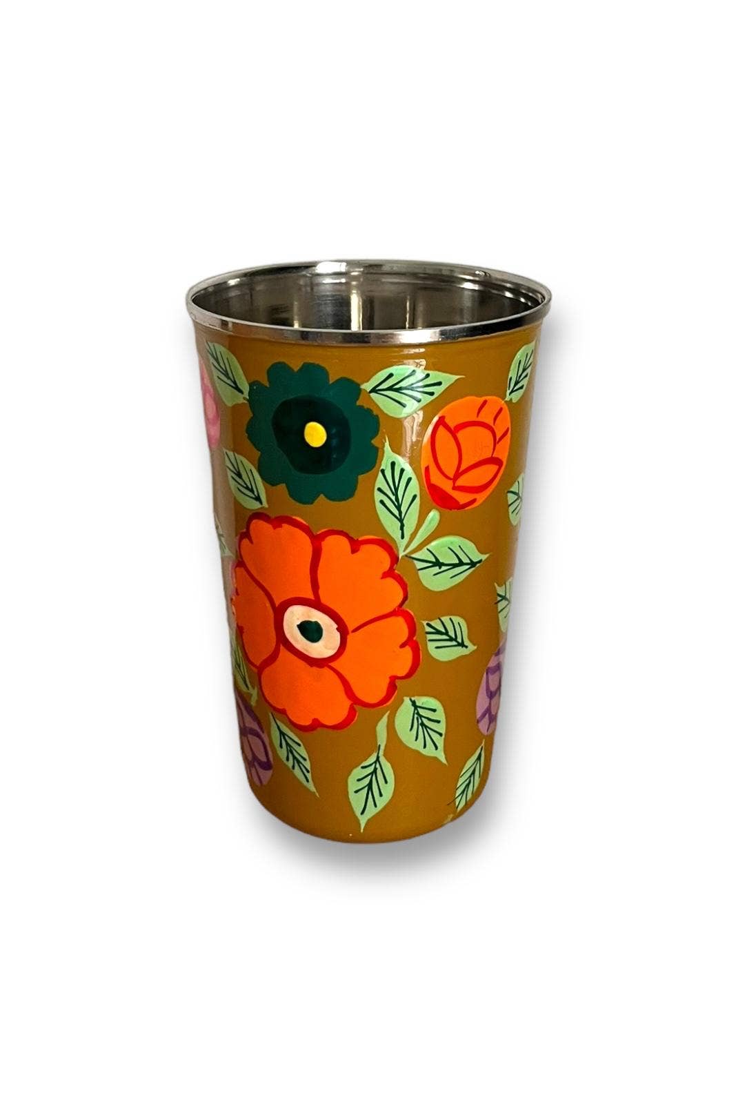 Curiosity Lab - Wholesale Drinking Glass/Cup - Hand-painted food-grade stainless steel tumbler Srinagar Grand9