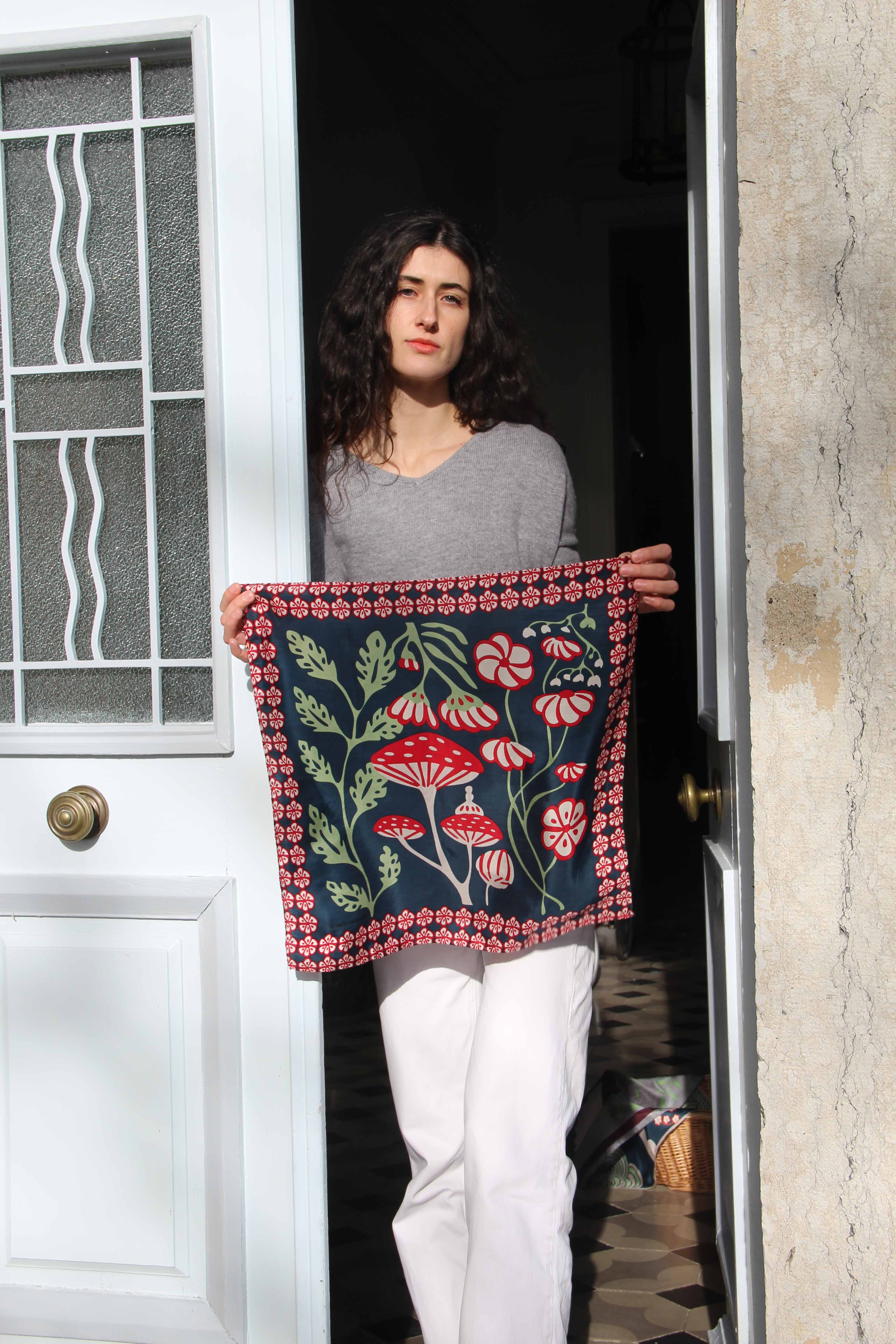 Les Belles Vagabondes – wholesale Head scarf – Women's – Mini Alice Marine Navy