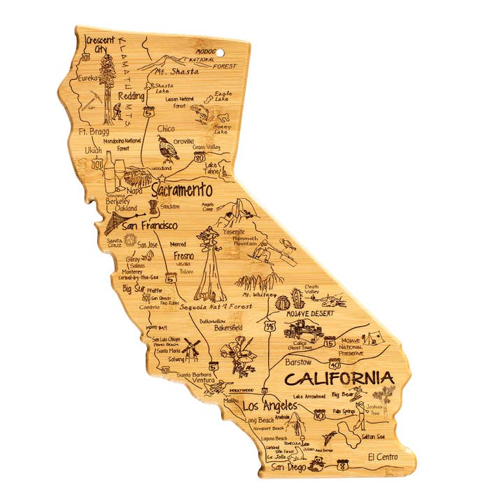 Totally Bamboo - Wholesale Cutting Board - Destination California Cutting Board with Engraved Artwork