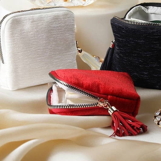 alberalkirk - Wholesale Jewelry Box/Organizer - Fringe Zipper Jewelry Organizer Fabric S5P39315