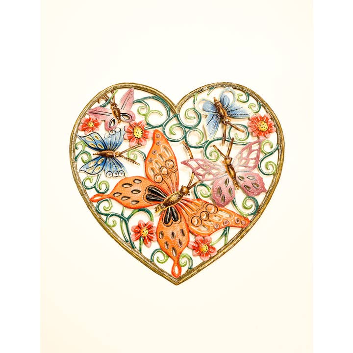 Painted Butterfly Heart for wholesale by Beyond Borders
