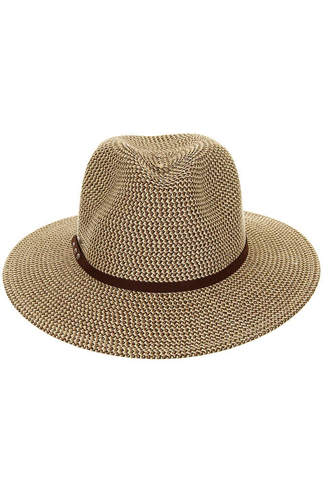 Hana - Wholesale Straw Hat - Women's - C.C Suede Band Trim Panama Sun Hat8