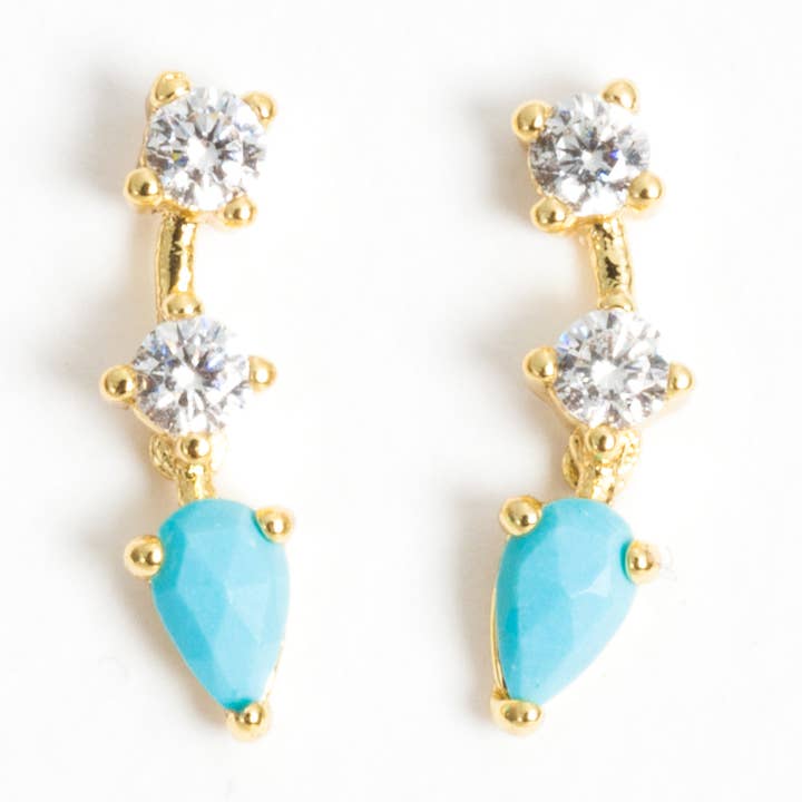 Silvia Ear Climbers- Turquesa por atacado de Heilo Jewelry