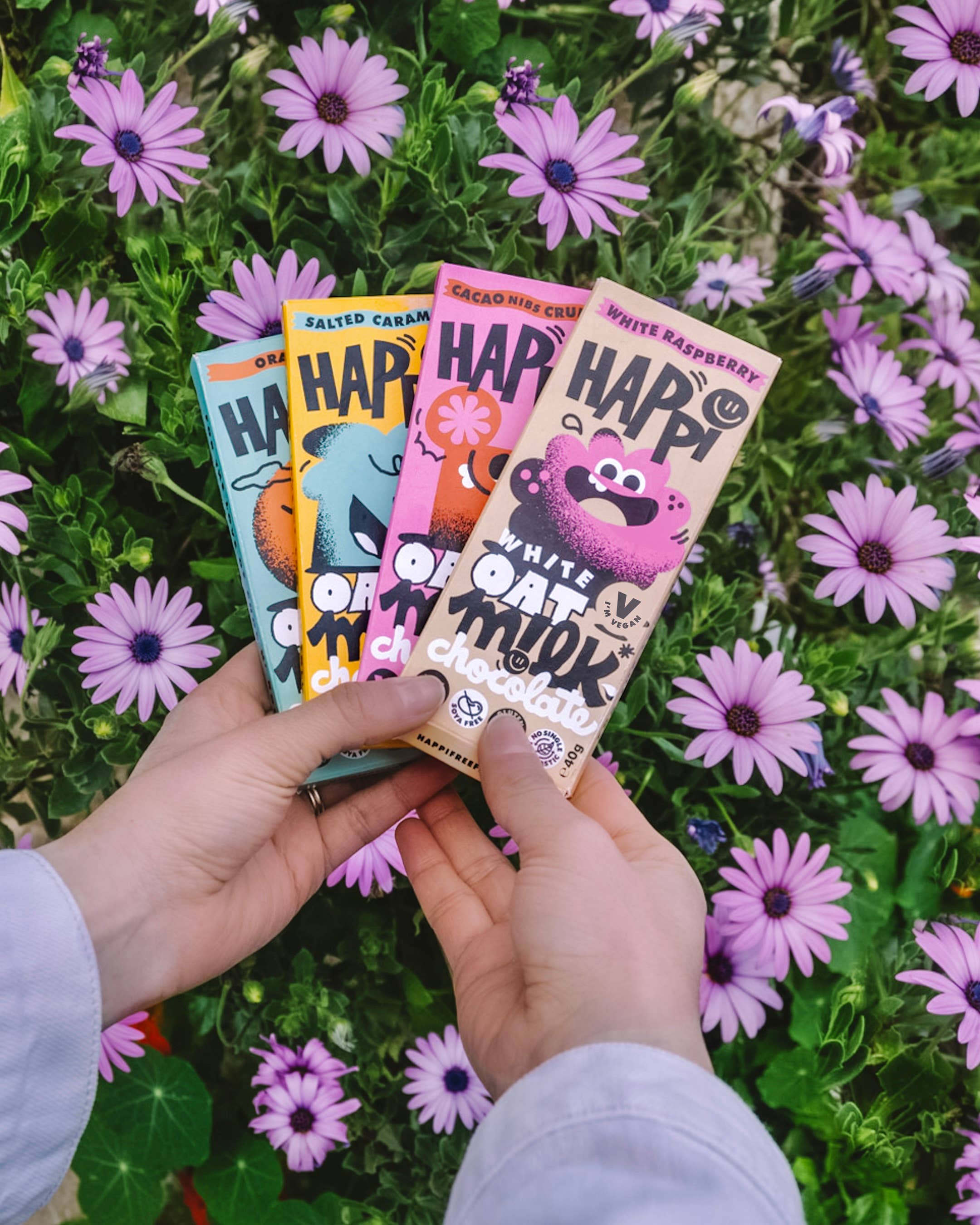 Happi - Vente Barre chocolatée - Barre aux framboises blanches, Happi Oat M ! Chocolat au lait, 40 g4