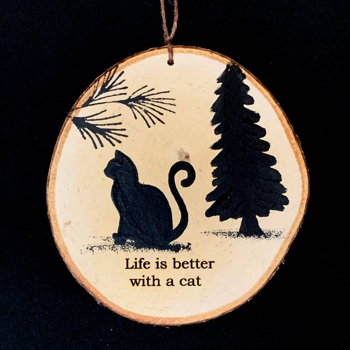 Abnormal Creations - Wholesale Ornament - Cat Ornament w/text (Large)