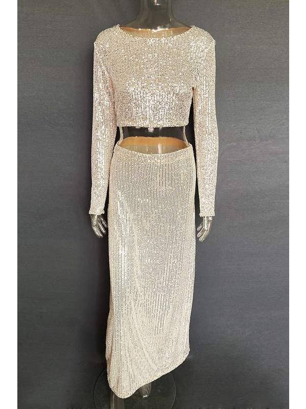 Queen Fashion - Wholesale Rok - Dames - lange rok met pailletten15