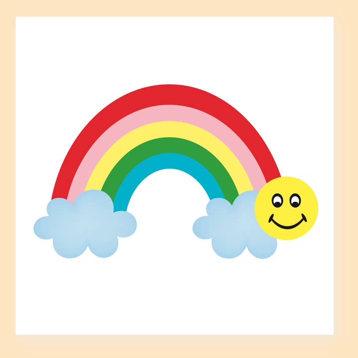 Tatuaje Temporal Arcoíris Sonriente para venta al por mayor de wowgoods