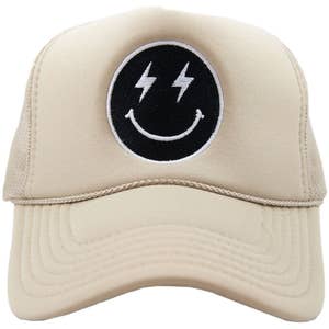 Smiley Face Trucker Hat Summer Adjustable Mesh Baseball Cap