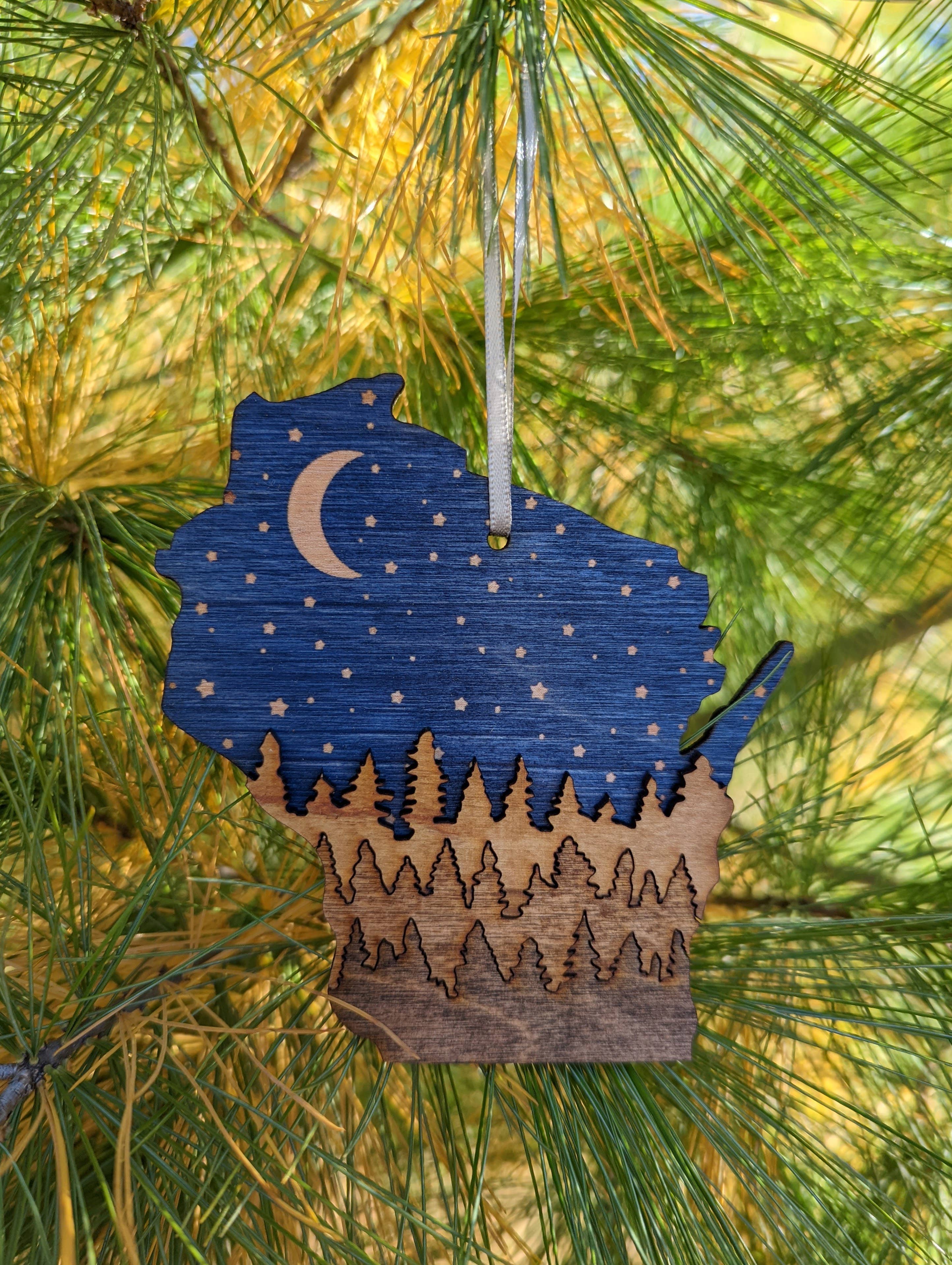 Knit and Nailed - Wholesale Ornament - Wisconin Wood Ornament Art 5" varieties5