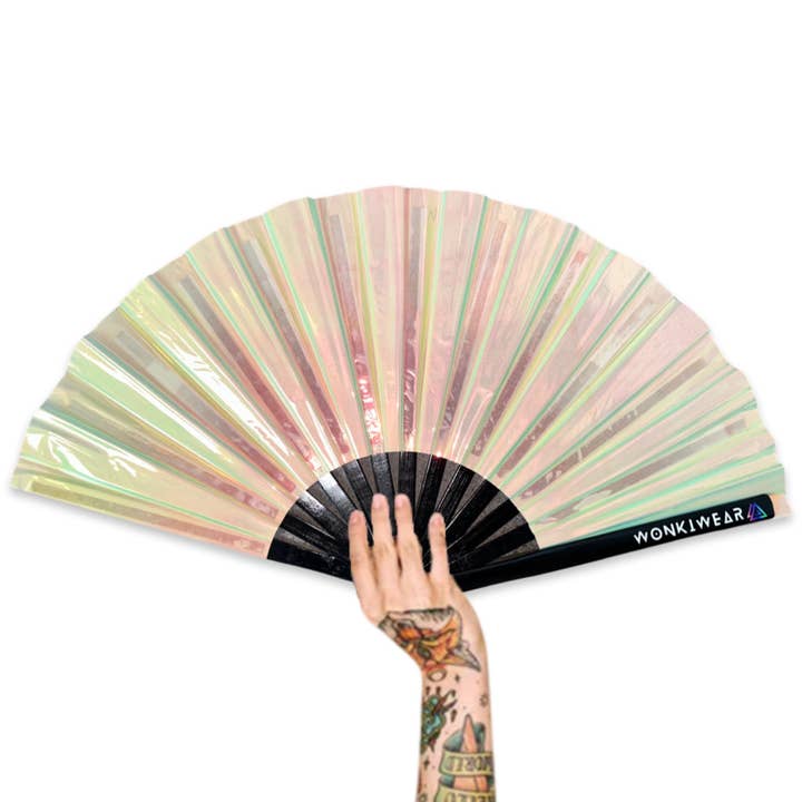 XL Festival Fan - Iridescent pearls for wholesale by Wonkiwear Ltd