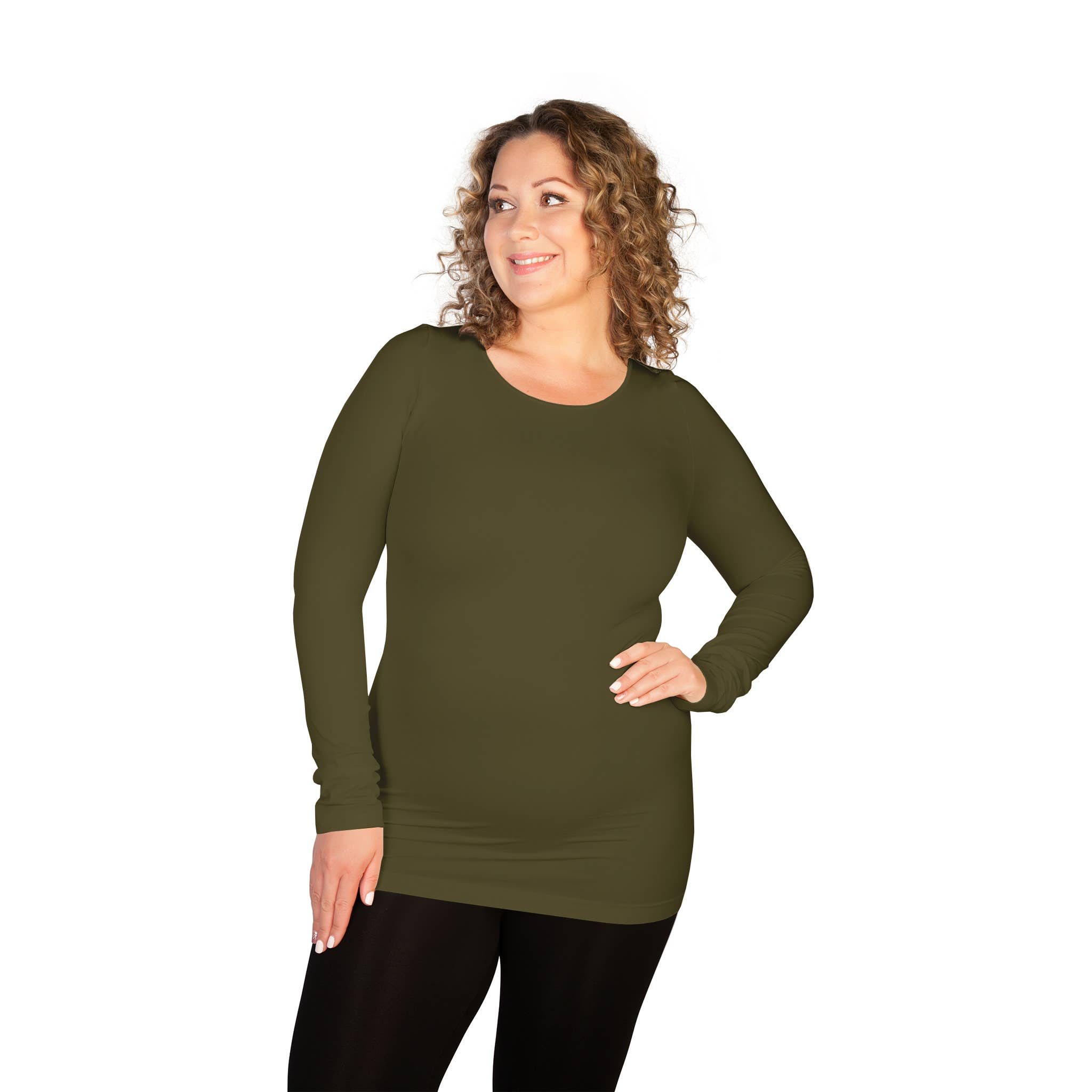 Skinnytees - Wholesale T-Shirt - Women's - Plus Long Sleeve Crew Neck7