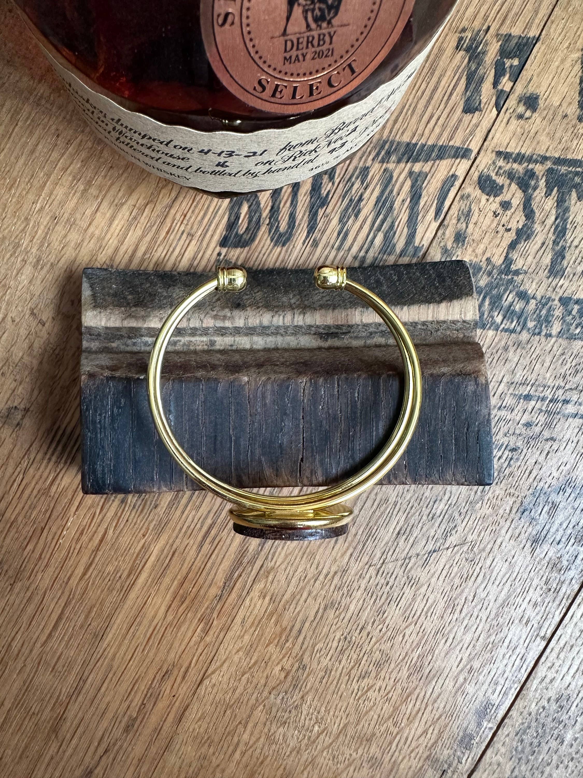 TWWKY - Wholesale Cuff Bracelet - Kentucky Bourbon Barrel Gold Cuff Bracelet4