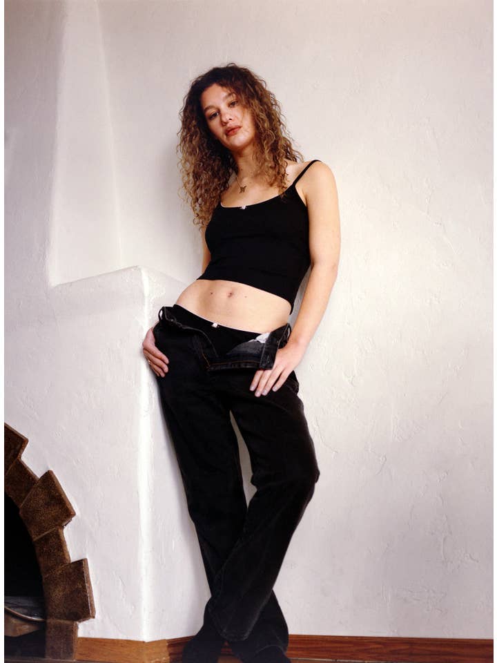 SCOOP BACK CAMI IN ONYX/BABY PINK for wholesale on Faire