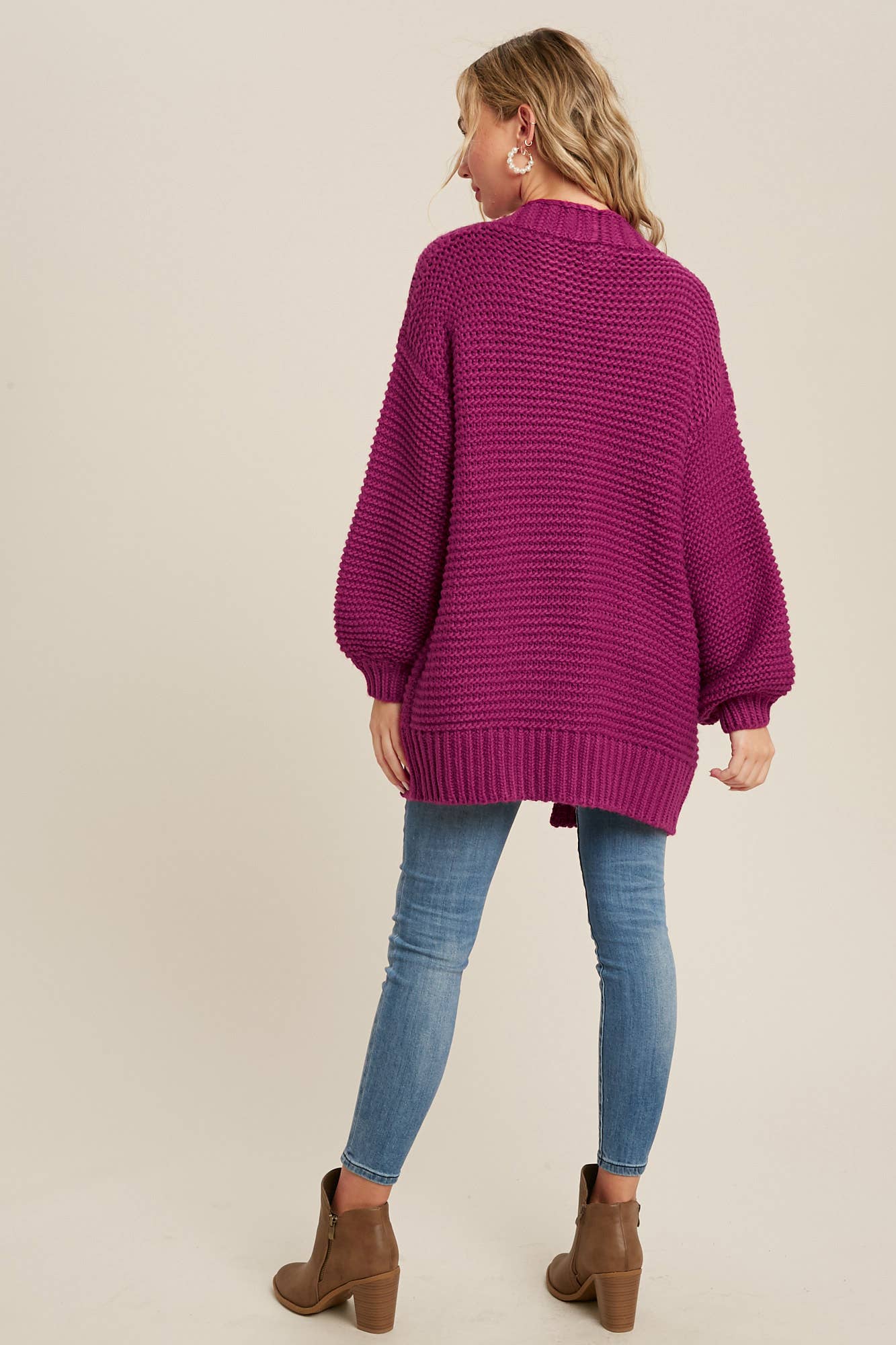 Bluivy - Vente Cardigan – femme - CARDIGAN À MANCHE LANTERNE À CÂBLE26